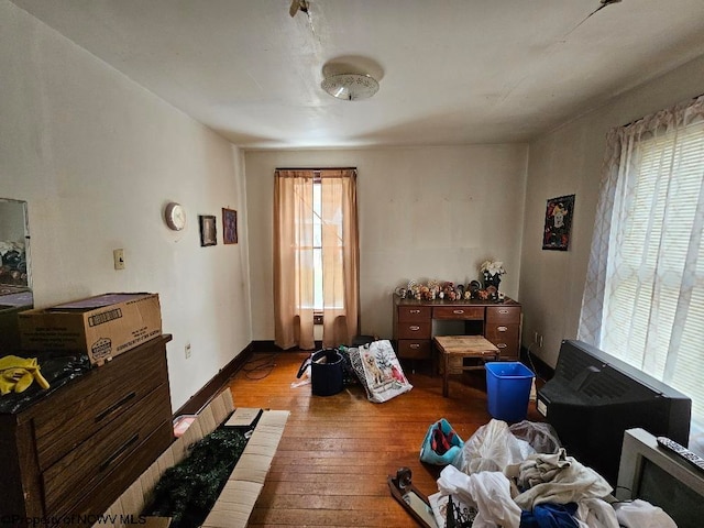 misc room with wood-type flooring