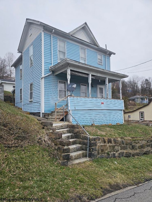 view of front of home with covered porch