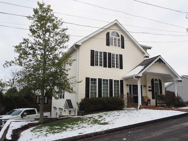 view of front facade featuring covered porch