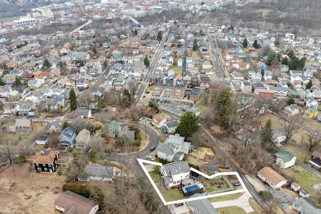 bird's eye view with a residential view