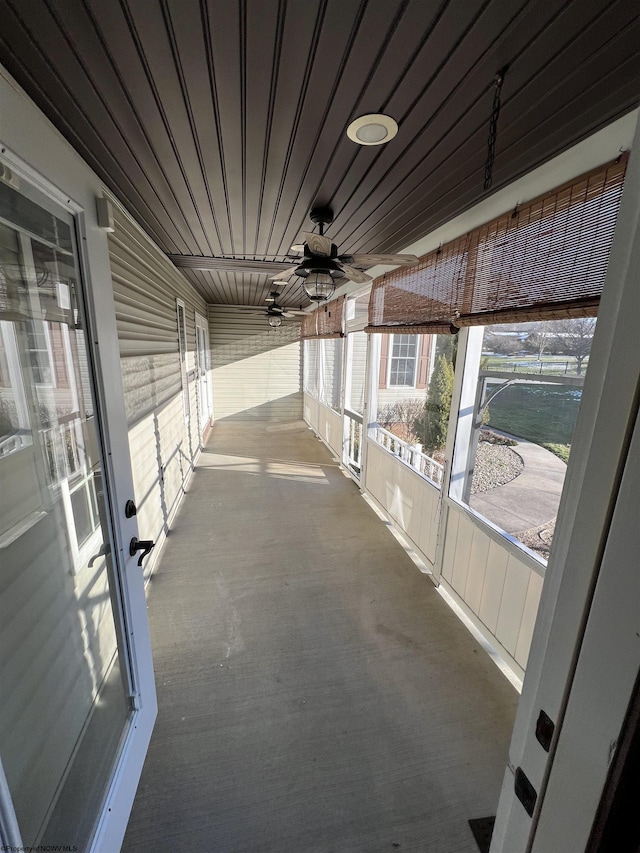 exterior space with ceiling fan and covered porch