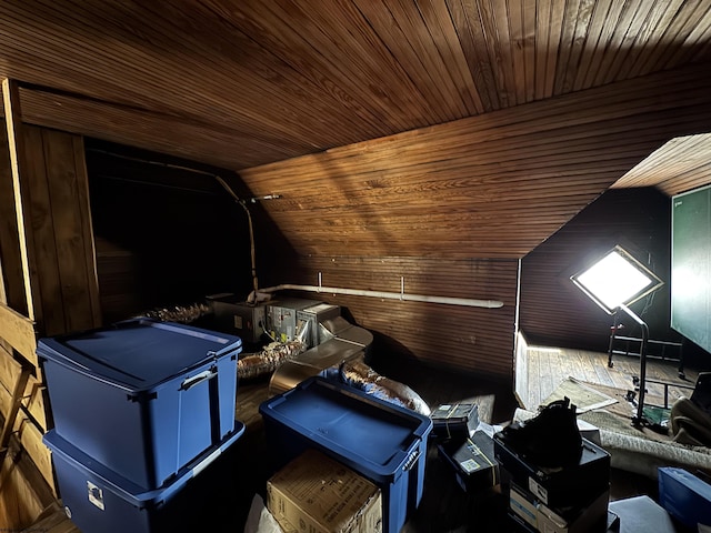 view of unfinished attic