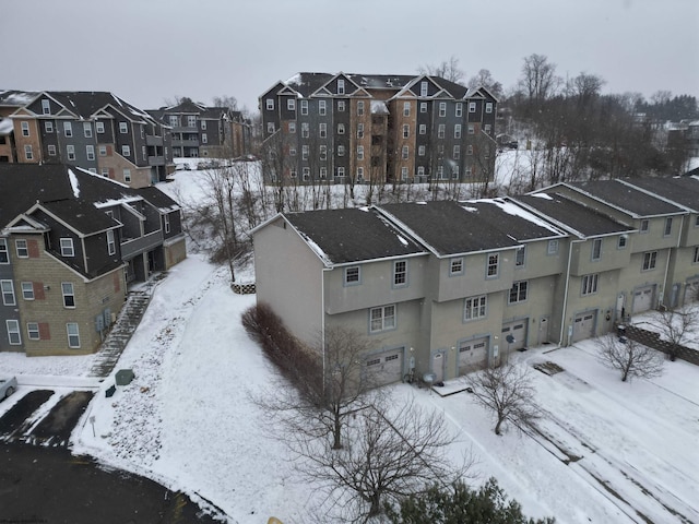 view of snowy aerial view