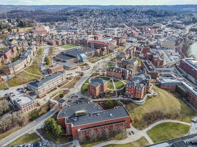 aerial view featuring a city view