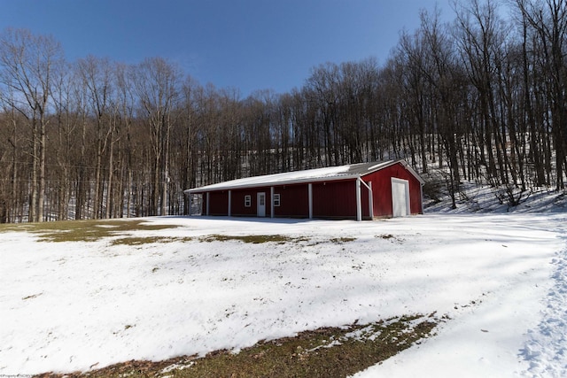 view of snow covered structure