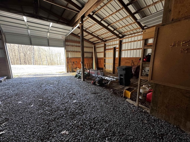 garage featuring metal wall