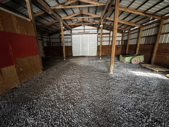 interior space with metal wall