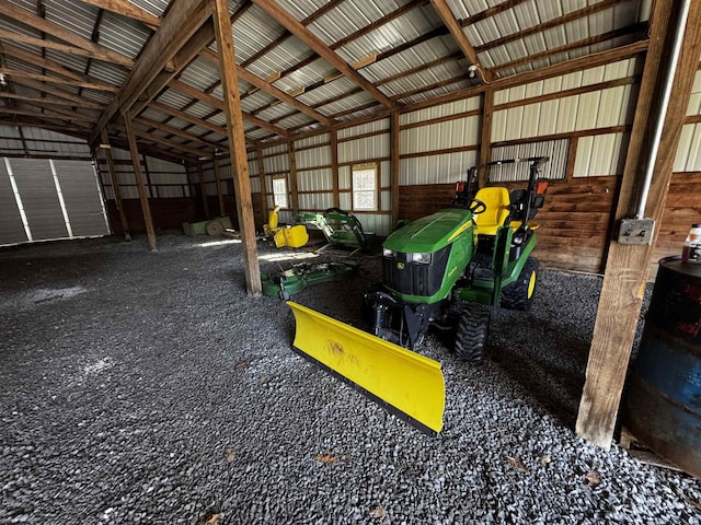 garage featuring metal wall