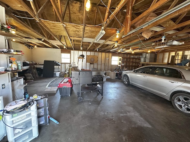 garage featuring a garage door opener