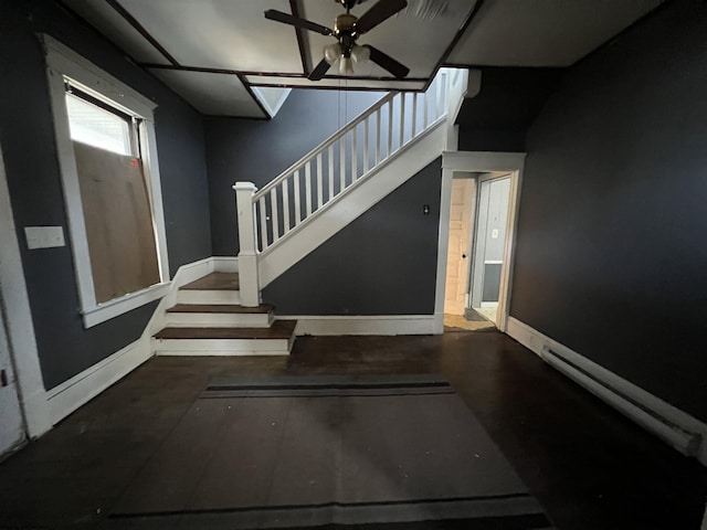 203 Juniper St, Bluefield, WV 24701 - staircase with ceiling fan and baseboards