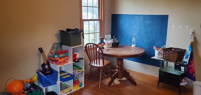 playroom featuring wood finished floors