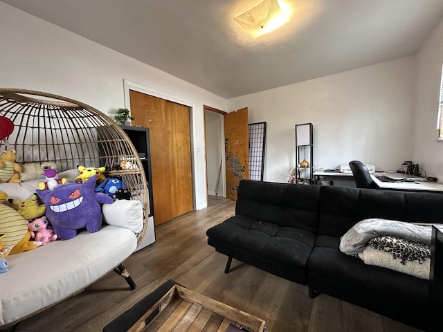 living area featuring wood finished floors