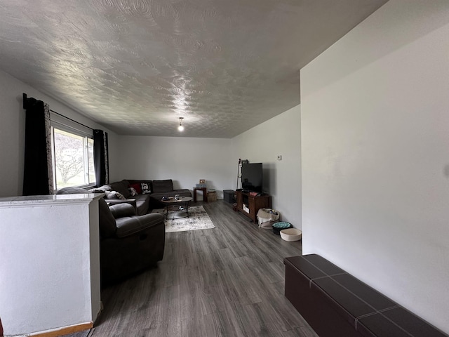 living area featuring dark wood finished floors