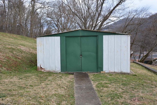 view of shed