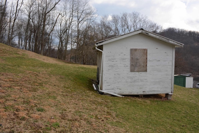 view of shed