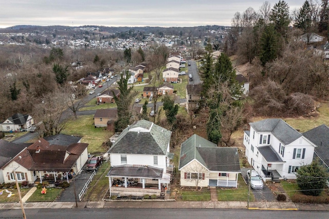 aerial view with a residential view