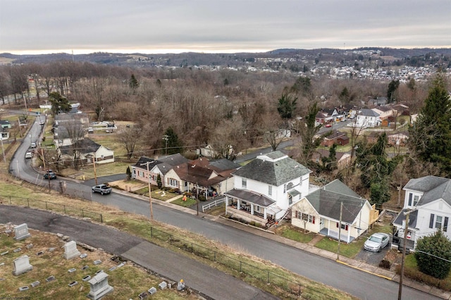 drone / aerial view with a residential view