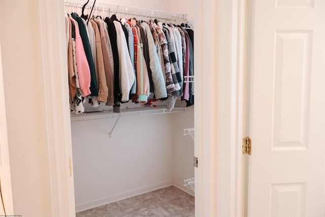 view of walk in closet