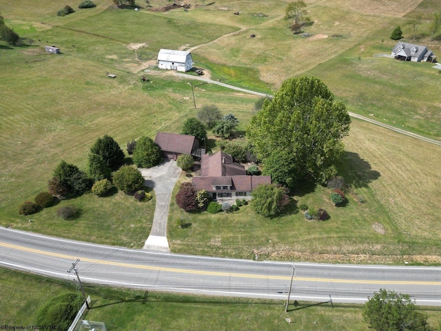 aerial view with a rural view