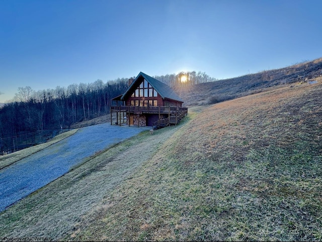 exterior space featuring a deck