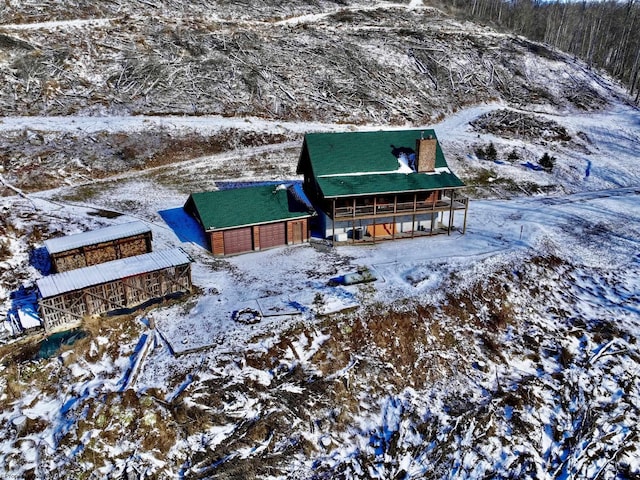 view of snowy aerial view