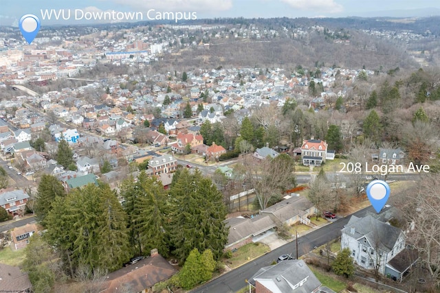 drone / aerial view with a residential view