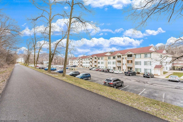 view of road with a residential view