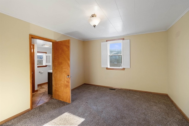 3508 Old Mill Rd, Weston, WV 26452 - unfurnished bedroom featuring carpet, visible vents, baseboards, and ornamental molding
