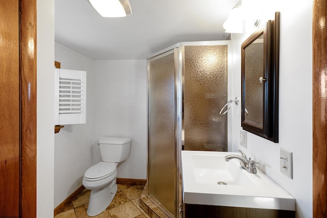 3508 Old Mill Rd, Weston, WV 26452 - full bath featuring baseboards, a shower stall, toilet, and vanity