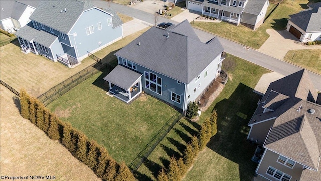 aerial view with a residential view