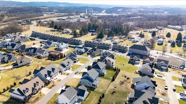 aerial view with a residential view