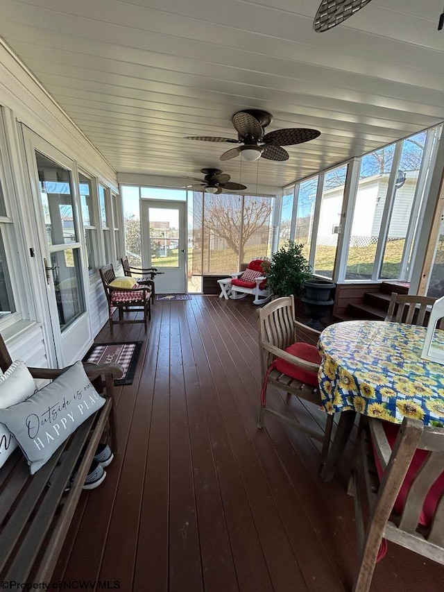 view of sunroom / solarium