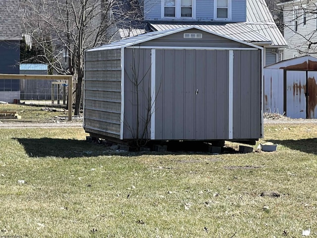 view of shed