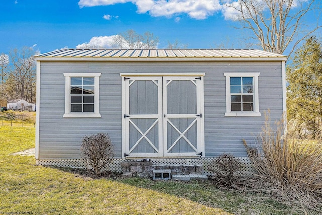 view of shed