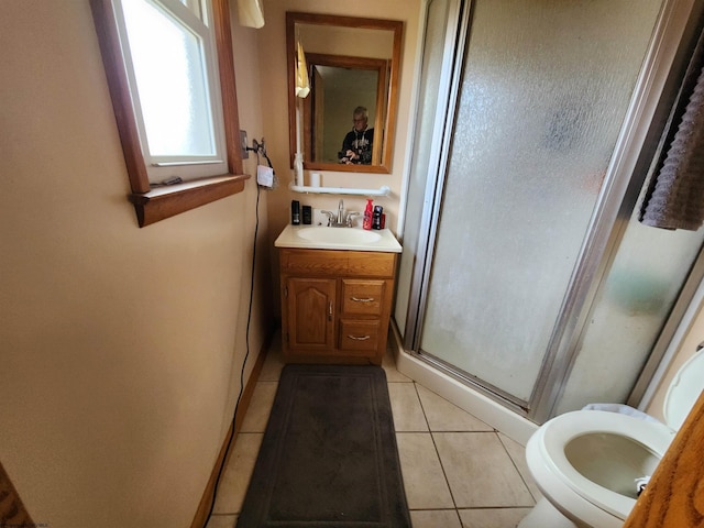 168 Locust Heights Dr, Clarksburg, WV 26301 - bathroom featuring vanity, toilet, a shower stall, and tile patterned flooring
