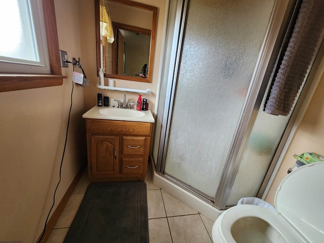 168 Locust Heights Dr, Clarksburg, WV 26301 - full bath featuring tile patterned flooring, toilet, vanity, and a stall shower