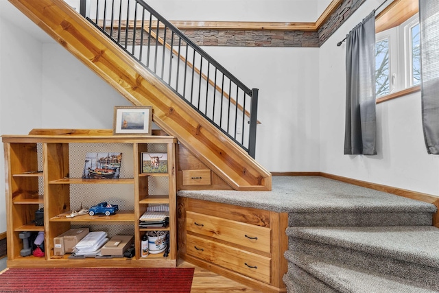 staircase with baseboards