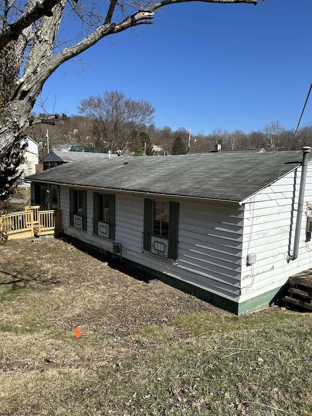 view of front of house with a deck