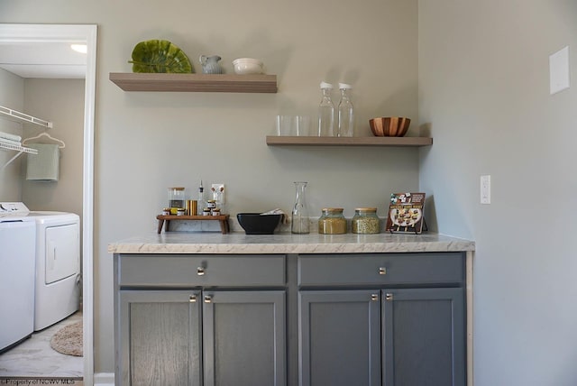 bar with washing machine and dryer