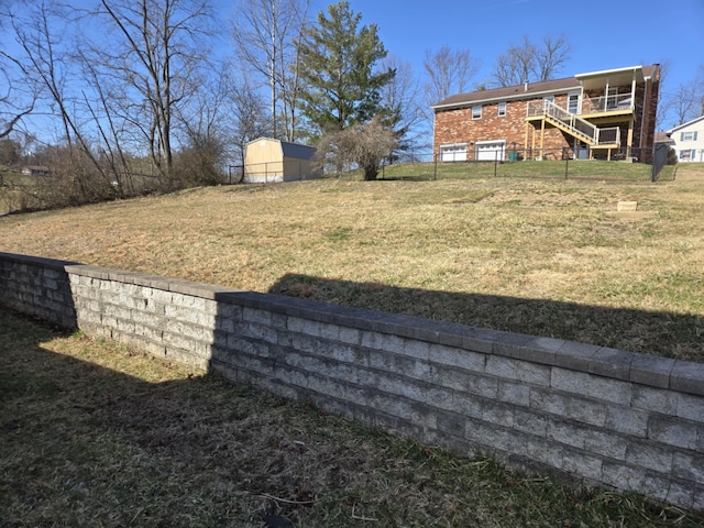 view of yard with stairway