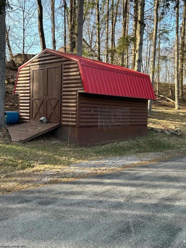 view of shed