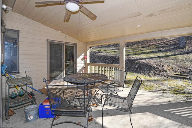 view of patio / terrace with outdoor dining space and a ceiling fan