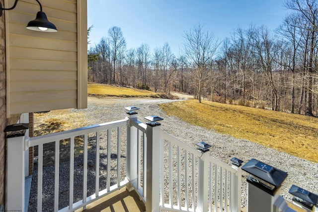 balcony with a wooded view