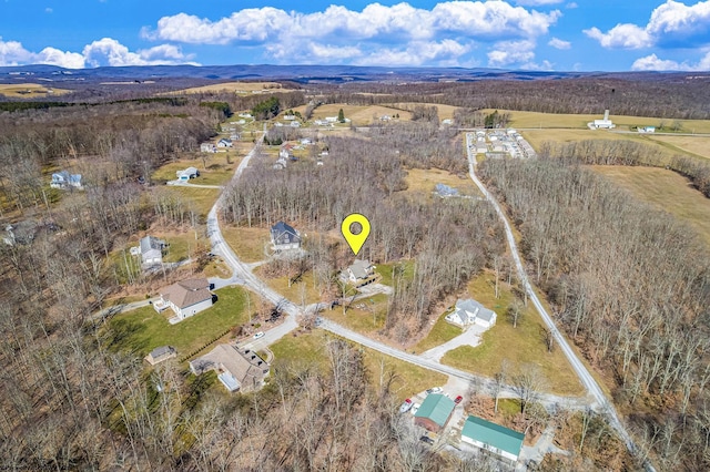 bird's eye view featuring a rural view