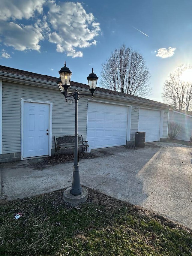 view of garage