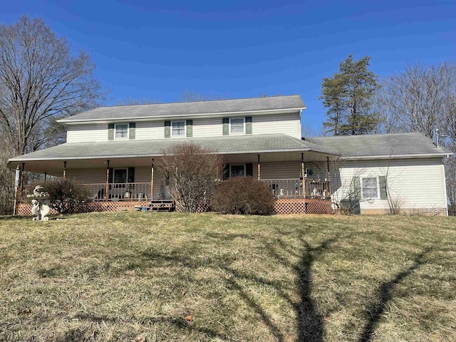 294 Landmark Ests, Jane Lew, WV 26378 - back of house with covered porch and a lawn