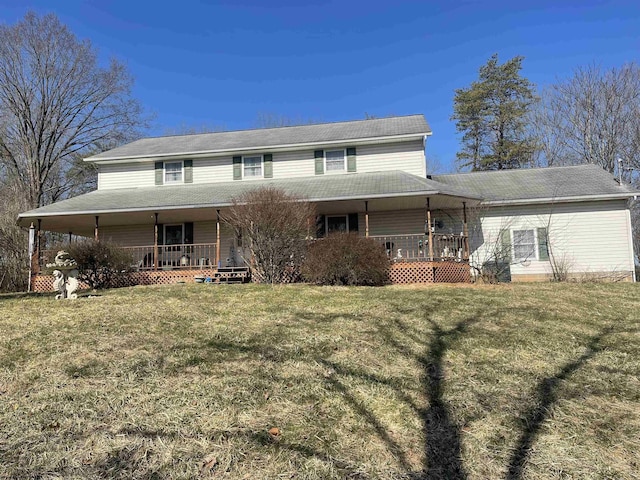 294 Landmark Ests, Jane Lew, WV 26378 - rear view of property featuring a lawn and covered porch