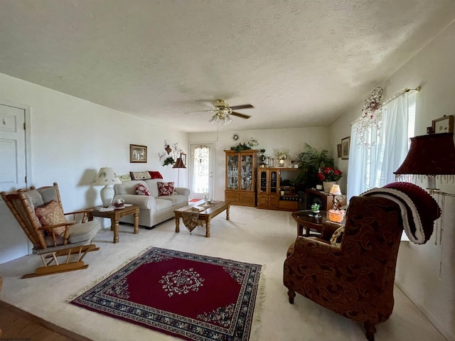 294 Landmark Ests, Jane Lew, WV 26378 - living room with plenty of natural light, a textured ceiling, and a ceiling fan