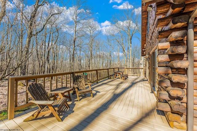 view of wooden deck