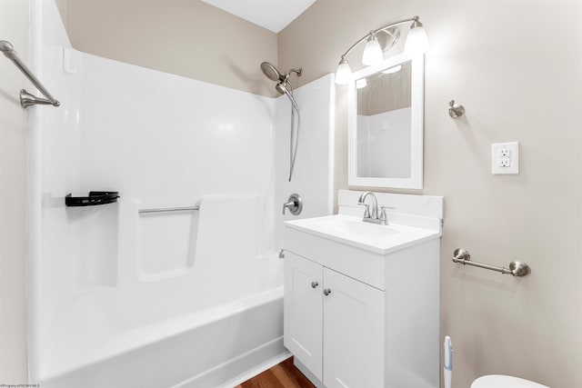 full bath with shower / tub combination and vanity